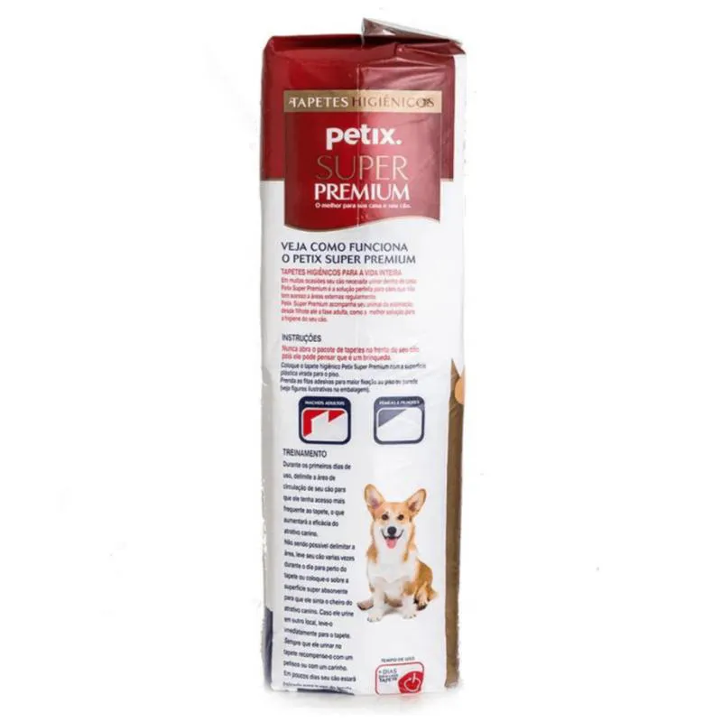 Tapete Higiênico Super Premium Petix 30Un 90X60Cm para Cães