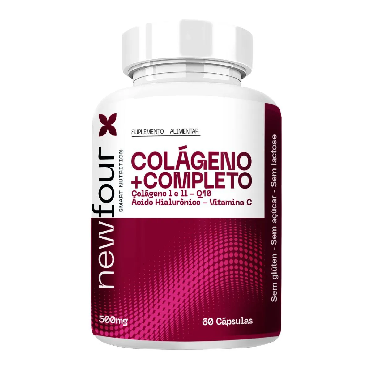 Colágeno + Completo - Colágeno I e Ii , Q10 , Ácido Hialurônico , Vitamina C 60 cápsulas