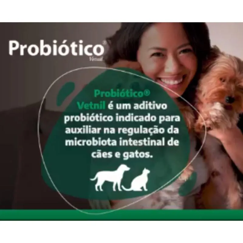 Probiótico Vetnil para Cachorros e Gatos com 14Gr