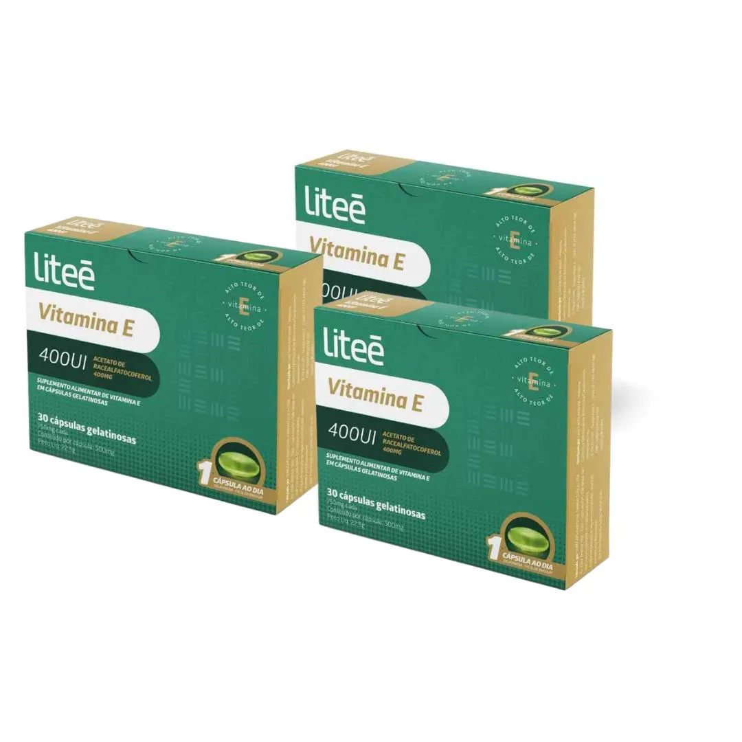 Kit  de 3 Vitamina e 400Ui - Acetato de Racealfatocoferol 400Mg
