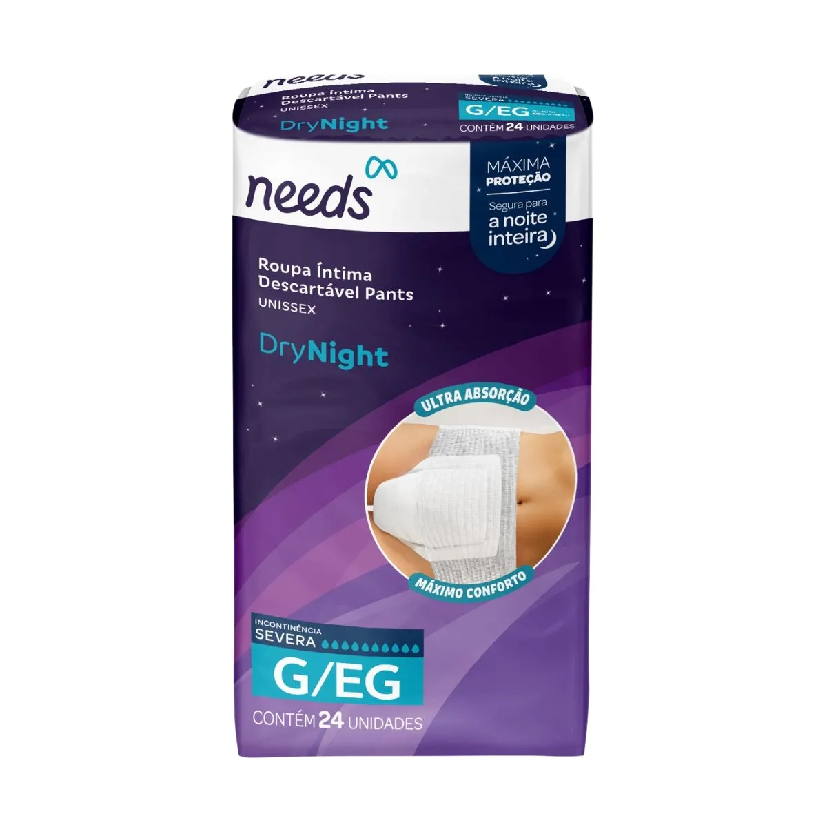 Fralda Calça Geriátrica Needs DryNight G/EG 24 unidades