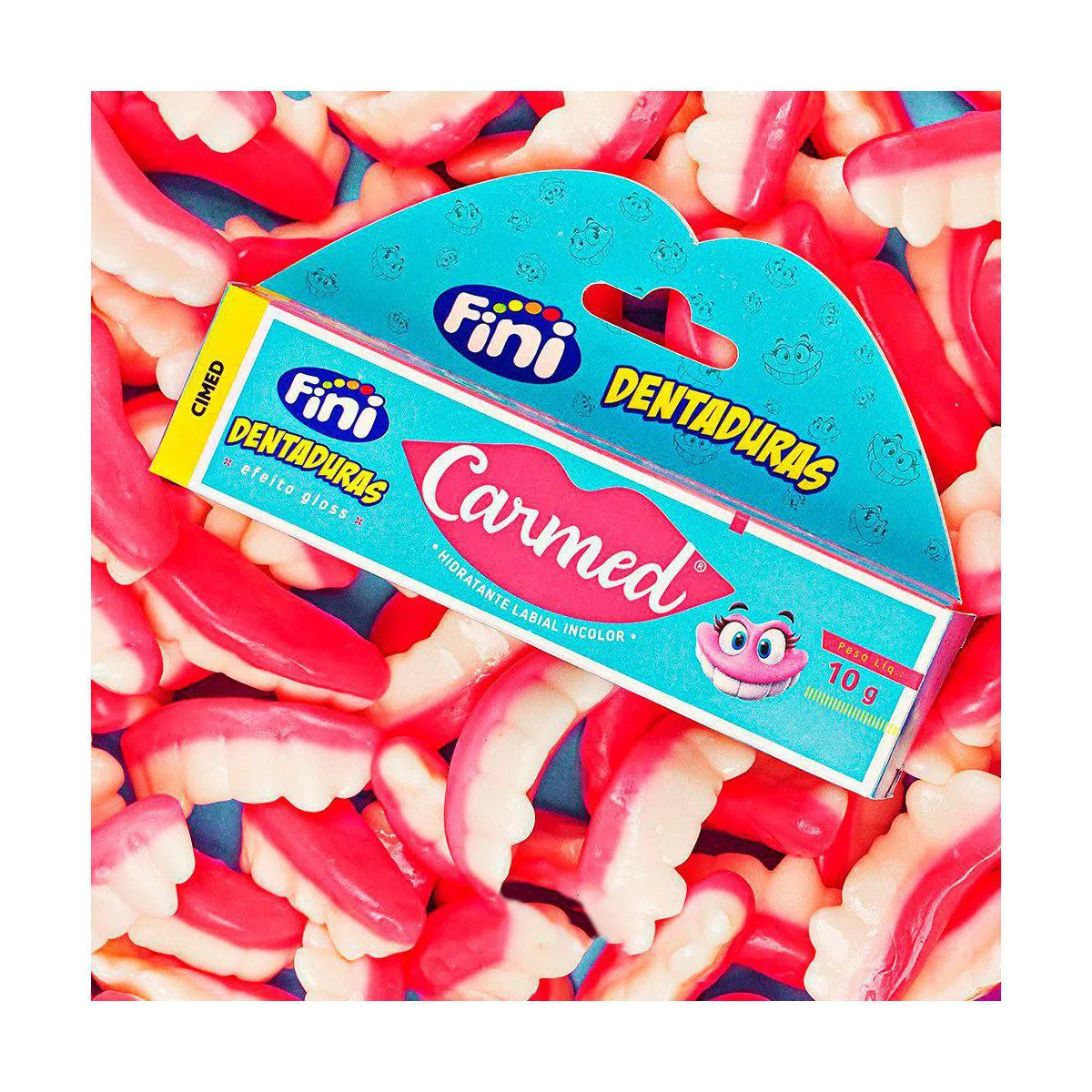 Hidratante Labial Carmed Fini Dentaduras Incolor Efeito Gloss 10g