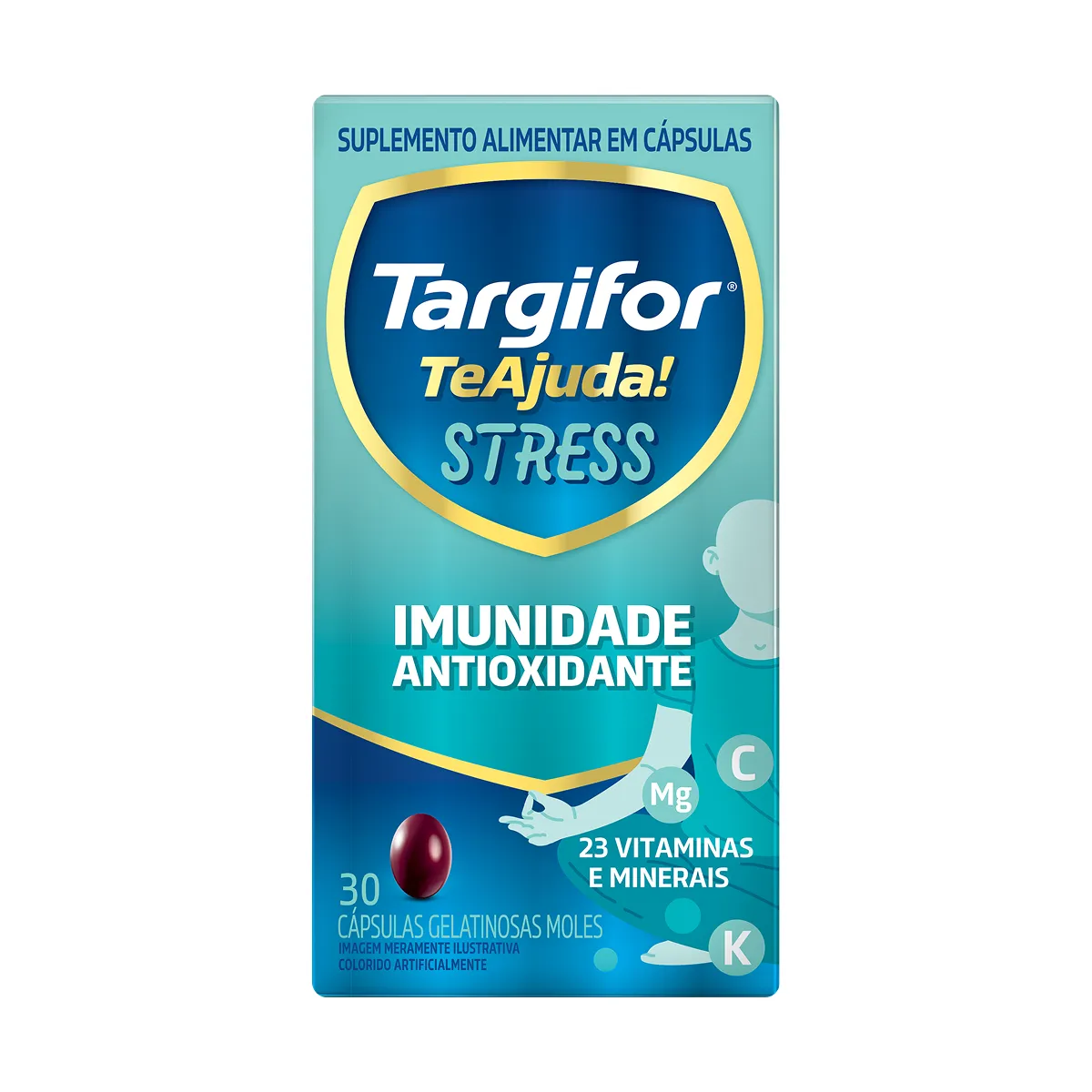 Polivitamínico Targifor Te Ajuda Stress Imunidade Antioxidante 30 Cápsulas