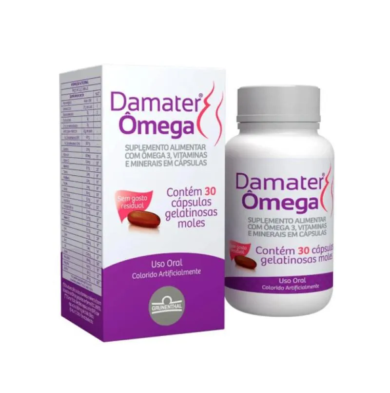 Damate.r Ômega Suplemento Alimentar 30Caps