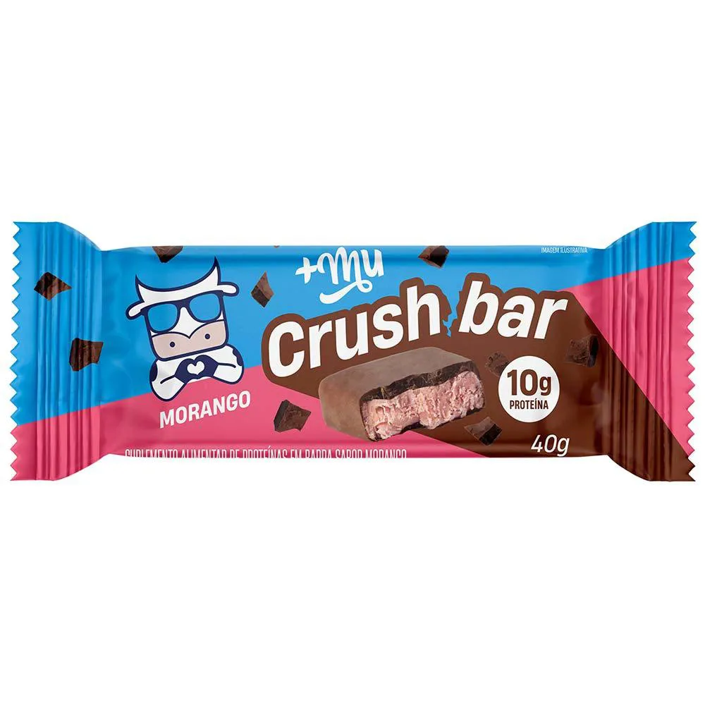Barrinha de Proteína Crushbar +Mu Morango 12un