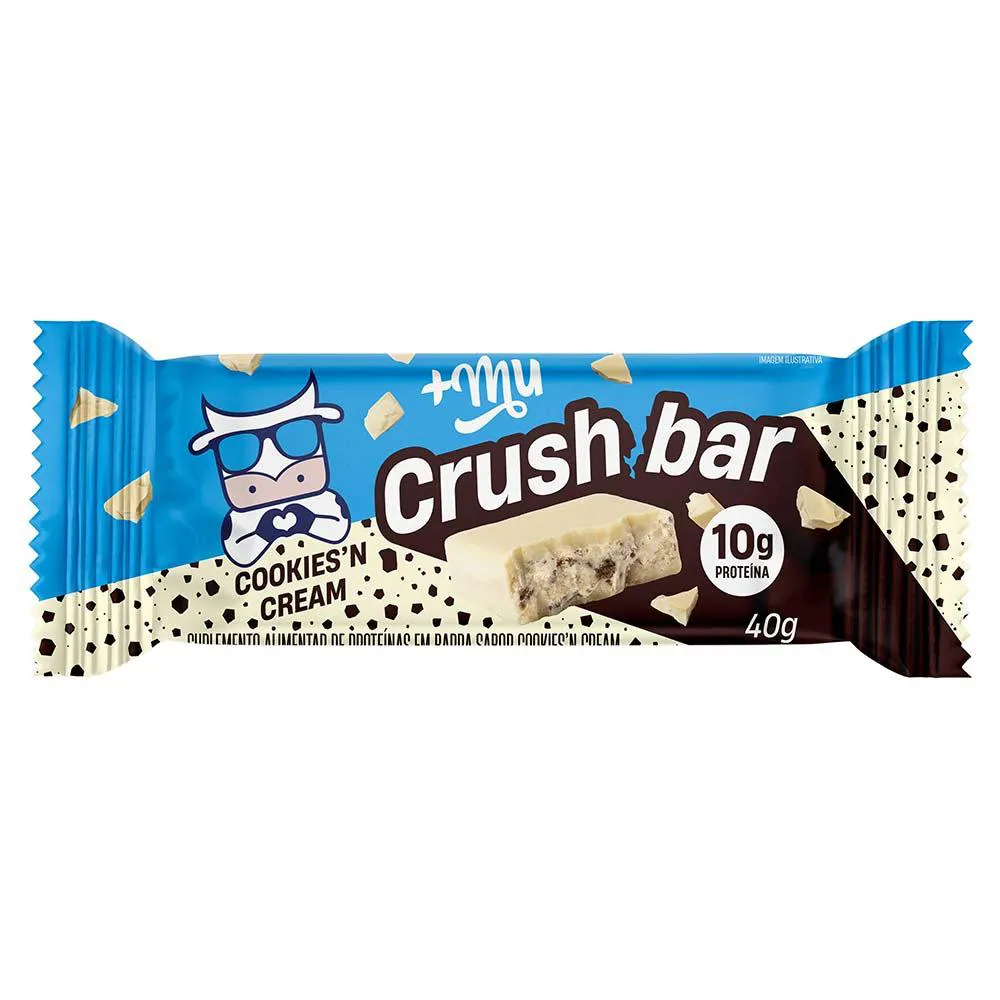 Barrinha de Proteína Crushbar +Mu Cookies'N Cream 12un