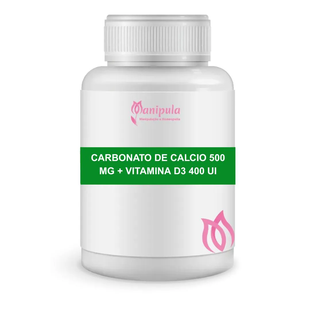 Carbonato de Cálcio 500 Mg + Vitamina D3 (colecalciferol) 400 Ui | Saúde Óssea e Imunidade - 60 Doses em cápsulas Vegeta