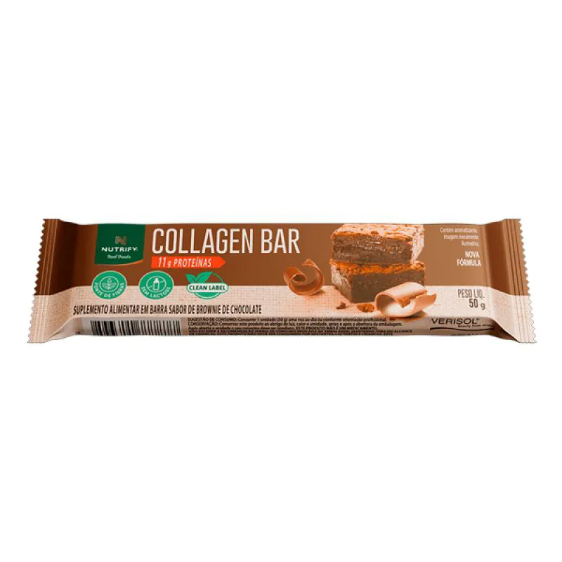 Barra de Proteína Collagen Bar Brownie de Chocolate Nutrify 50G