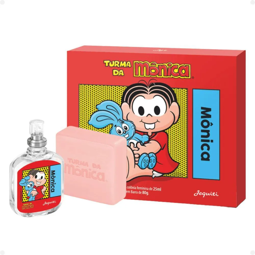 Kit Jequiti Turma da Mônica: Estojo Mônica com 1 Colônia 25ml e 1 Sabonete 80g