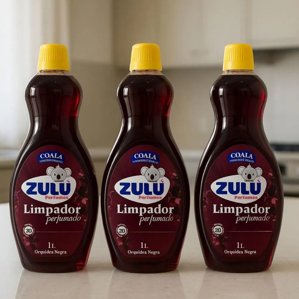 Kit Coala Zulu Perfumes: 3 Limpadores Perfumados Orquídea Negra 1l