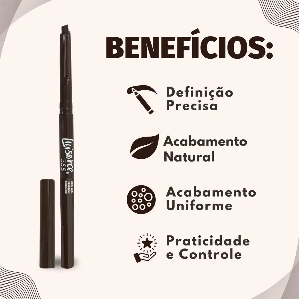 Lápis Retrátil para Sobrancelha Luisance 365 Castanho Claro Hipoalergênico L5218