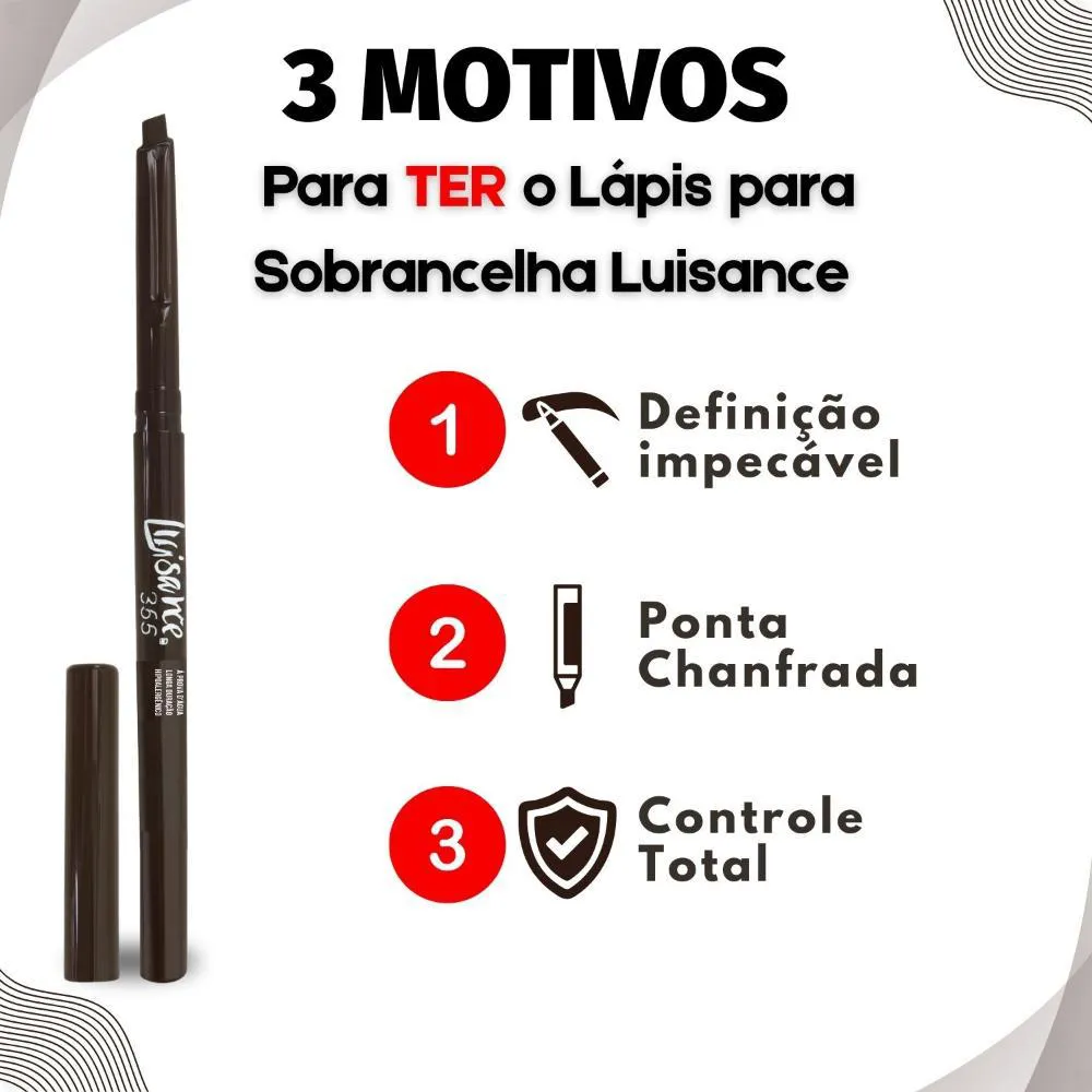 Lápis Retrátil para Sobrancelha Luisance 365 Castanho Claro Hipoalergênico L5218