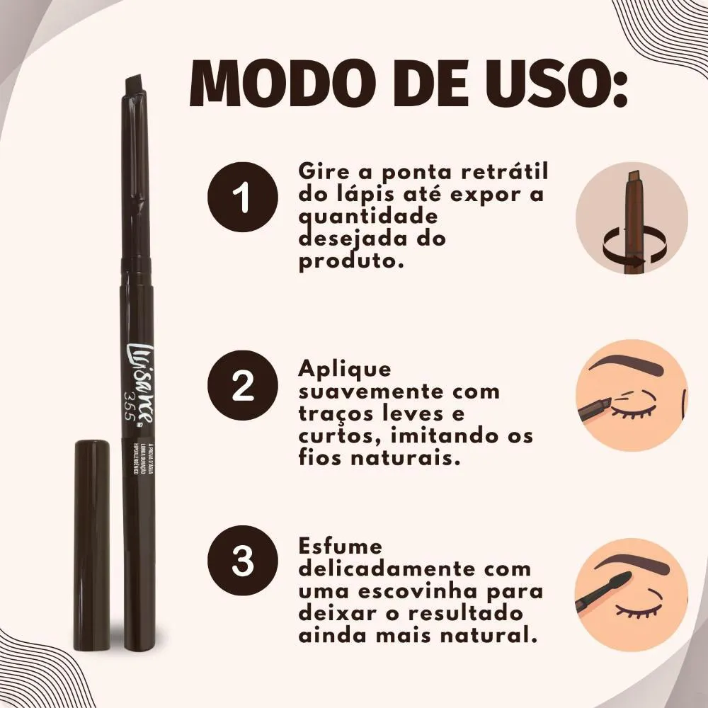 Lápis Retrátil para Sobrancelha Luisance 365 Castanho Claro Hipoalergênico L5218
