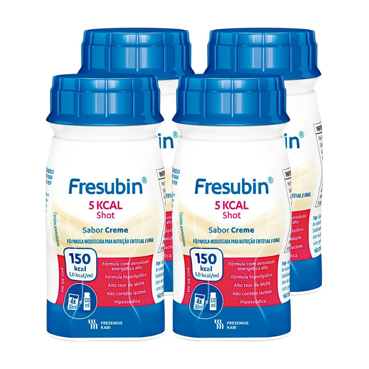 Kit 4 Fresubin 5.0 Kcal Shot (Easy Bottle) Creme 125Ml - Fresenius Kabi