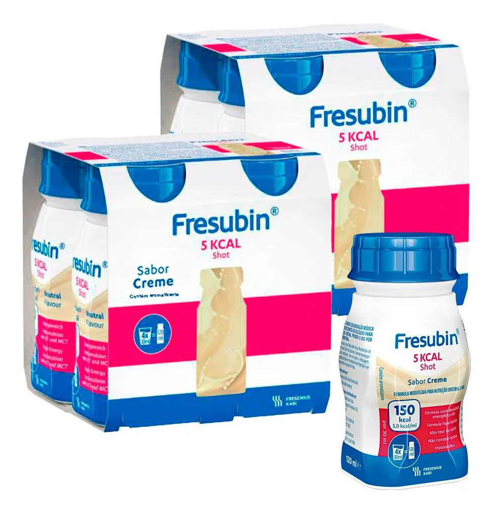 Kit 8 Fresubin 5.0 Kcal Shot (Easy Bottle) Creme 125Ml - Fresenius Kabi