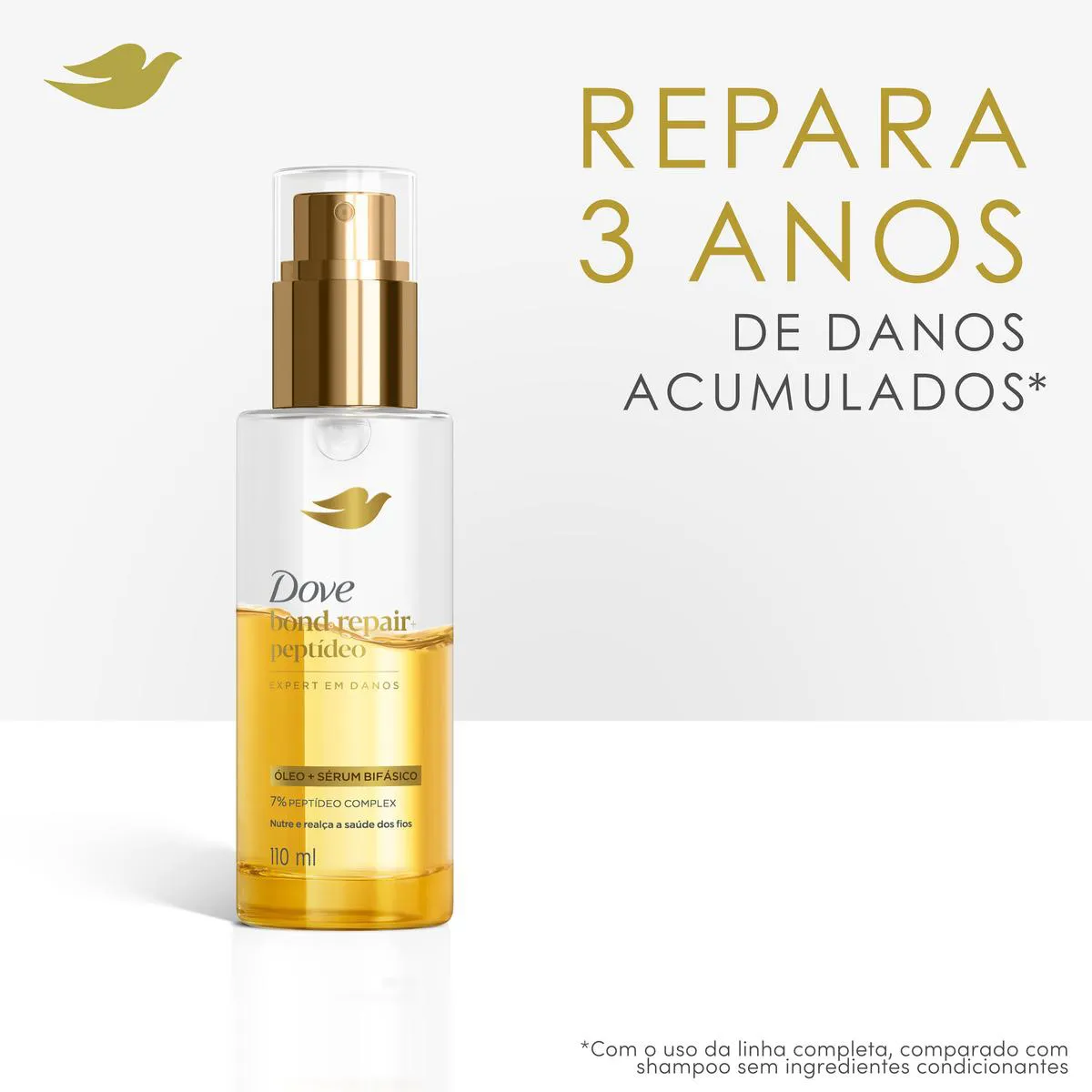 Óleo + Sérum Bifásico Dove Bond Intense Repair + Peptídeo110ml