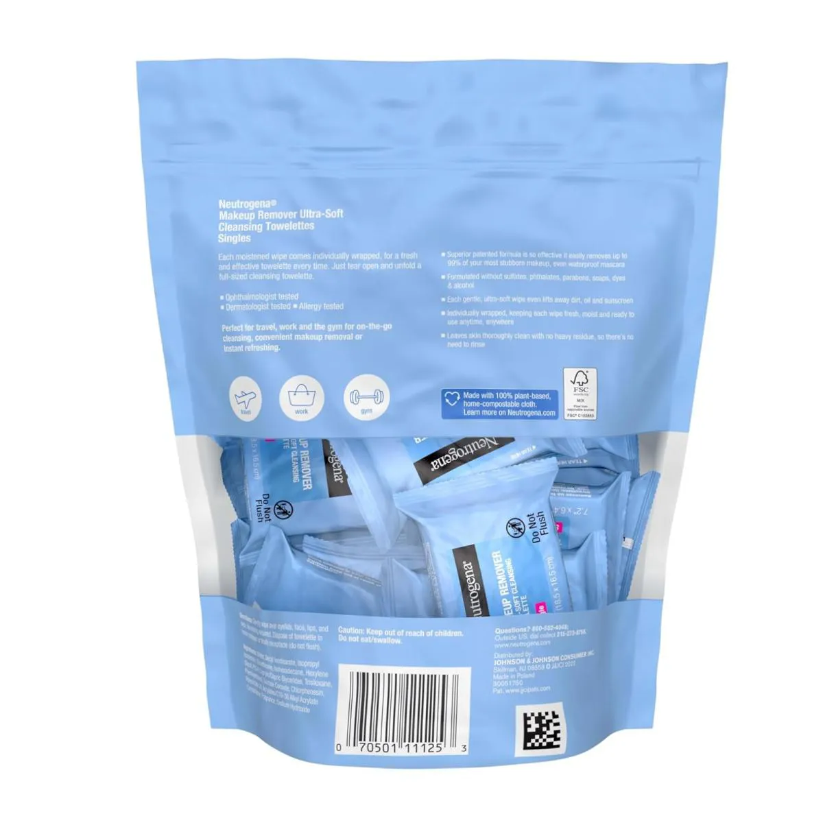 Lenço Demaquilante Umidecido sem Álcool 20 Un - Neutrogena