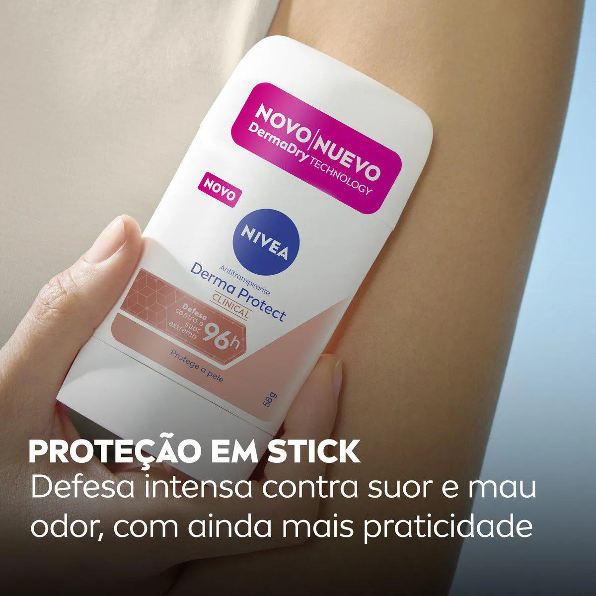 Desodorante Antitranspirante Stick Barra Nivea Derma Protect Clinical Feminino 96h 54g