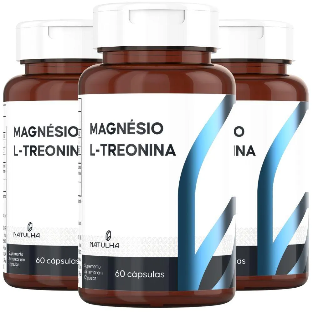 Kit 3X Magnésio L-Treonina (Treonato) 60 Cápsulas - Natulha