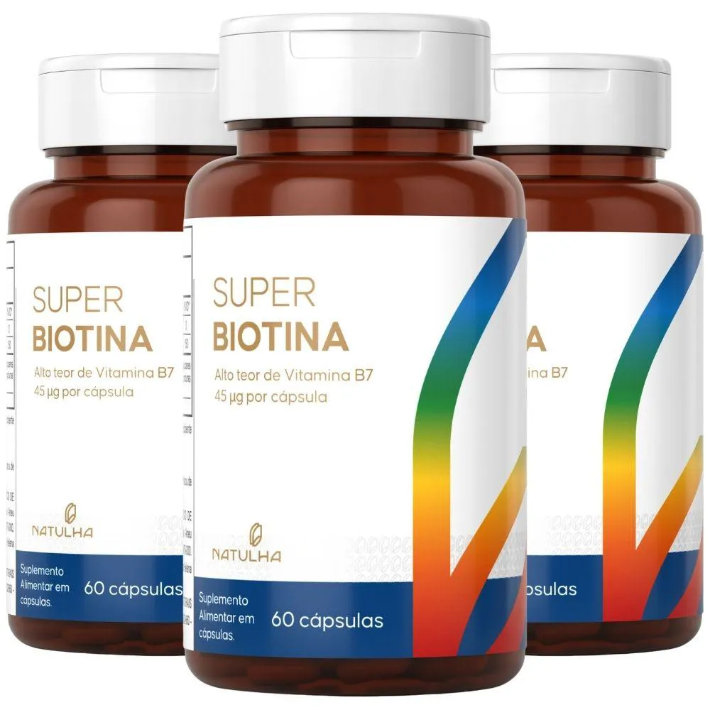 Kit 3X Super Biotina 150% Idr 60 Cápsulas - Natulha