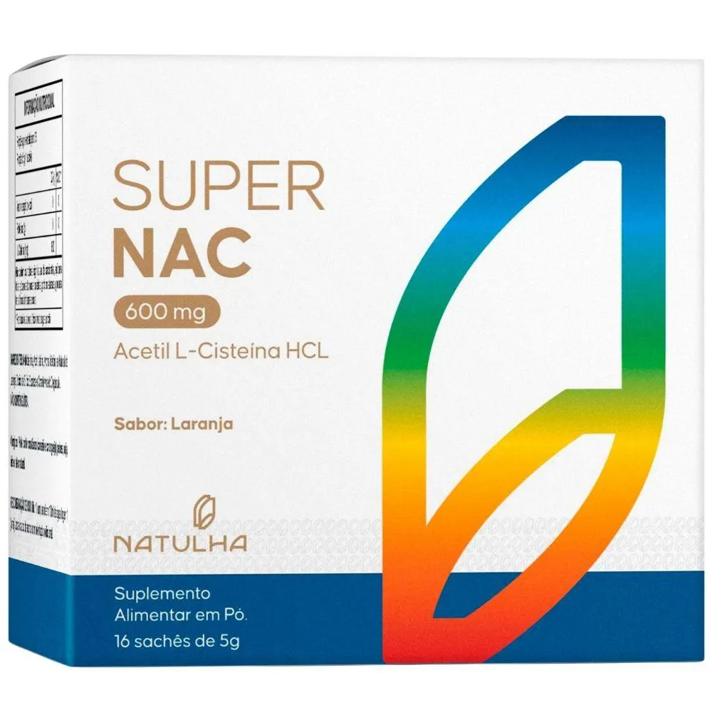 Super Nac (Acetilcisteina Hcl) 600Mg 16 Sachês - Natulha Laranja