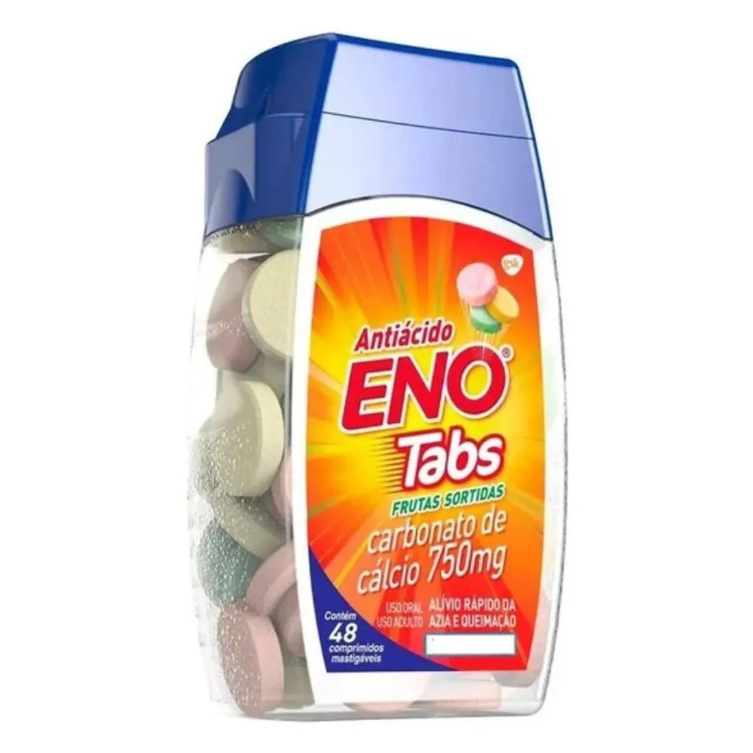 Eno Pastilhas Mastigáveis Sabor Frutas Sortidas - 48 Pastilhas