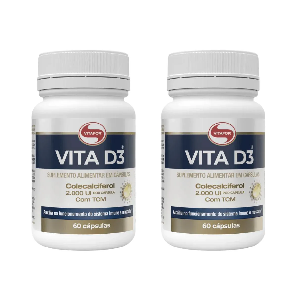 Kit 2 Vita D3 2000Ui 60 Cápsulas Vitafor