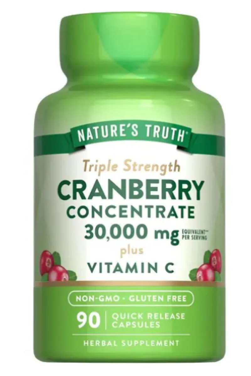 Cranberry Potência Tripla Mais Vitamina C, 30.000 Mg, 90 cápsulas - Nature's Truth