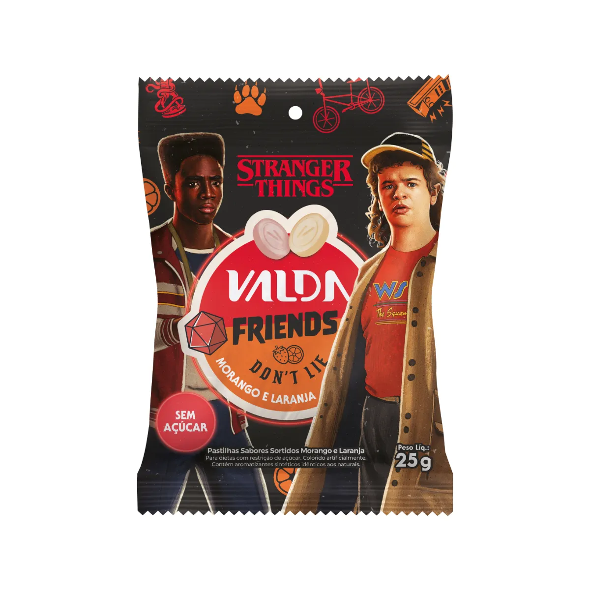 Pastilha Valda Stranger Things Friends Maça e Uva 25g