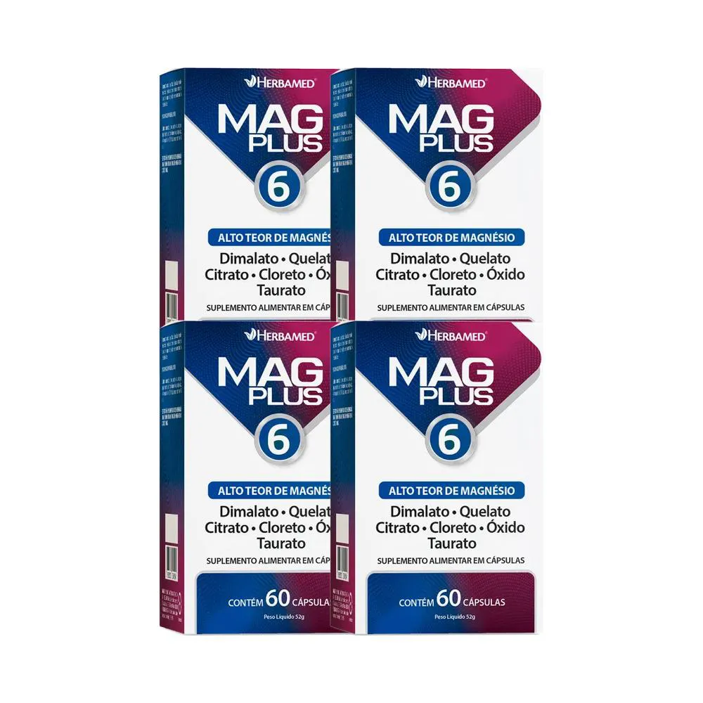 Kit 4X Vitamina Magplus 6 60 Cps - Herbamed