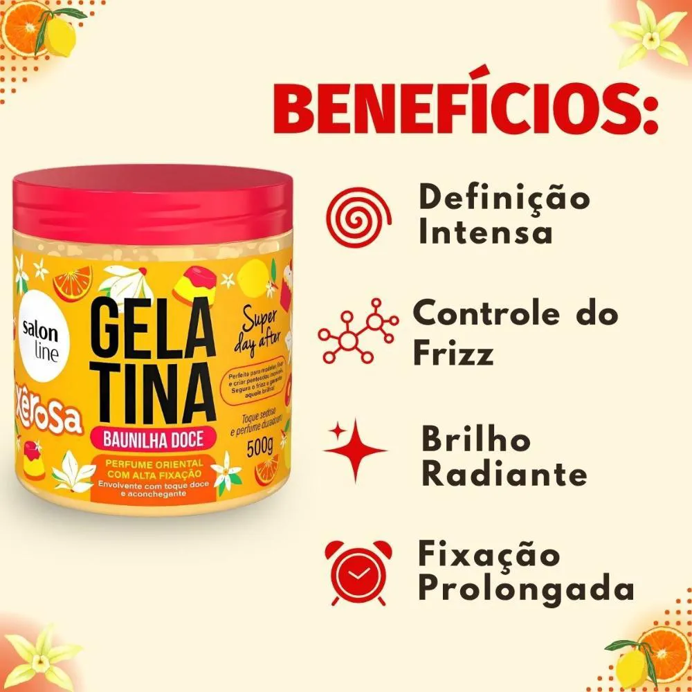 Gelatina Capilar Salon Line Xêrosa Baunilha Doce 500g