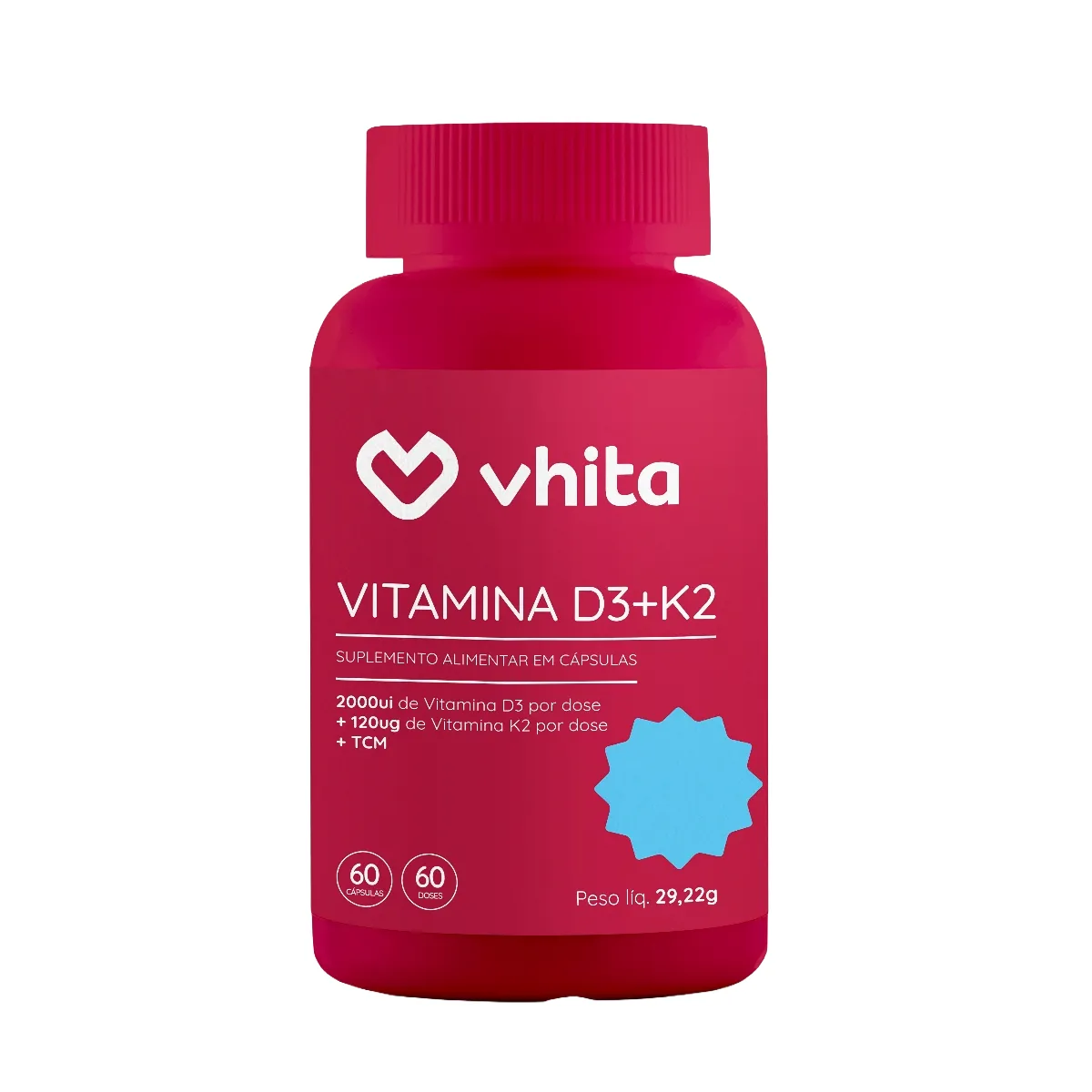 Vitamina D3 2000 Ui + K2 Mk7 Vhita 60 cápsulas
