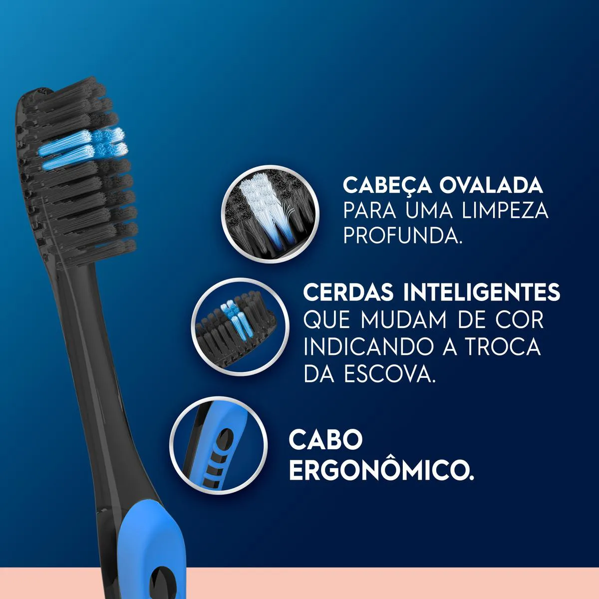 Escova de Dente Oral B Indicator Black Sensitive com Carvão 3 unidades