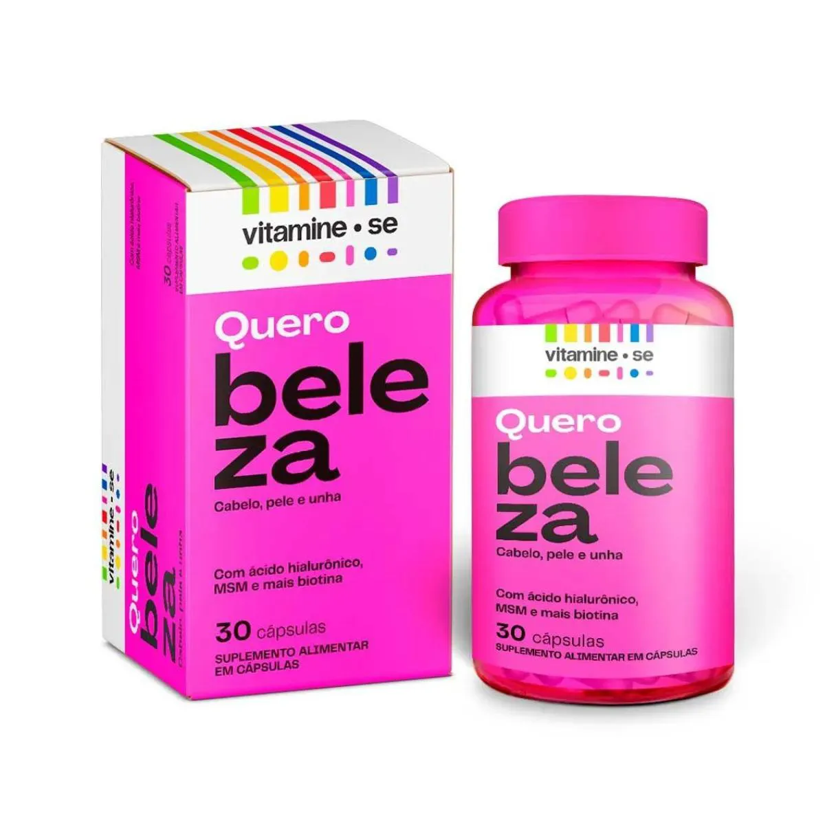 Polivitamínico Vitamine-Se Quero Beleza para Cabelos, Pele e Unhas C/30 Cápsulas