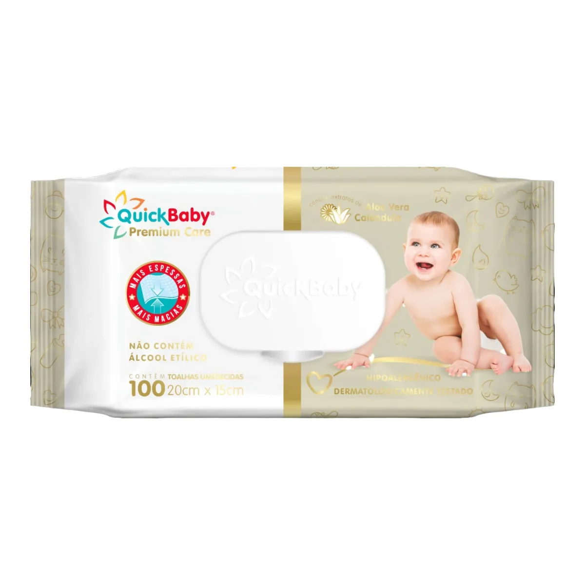 Toalha Umedecida Quick Baby Premium Care 100 Unidades