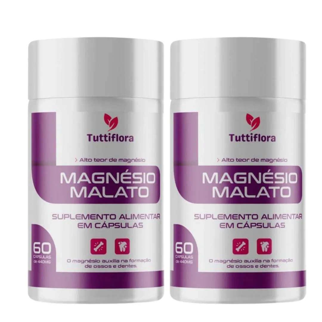 Kit 2x Magnésio Malato 60 Cápsulas Tuttiflora
