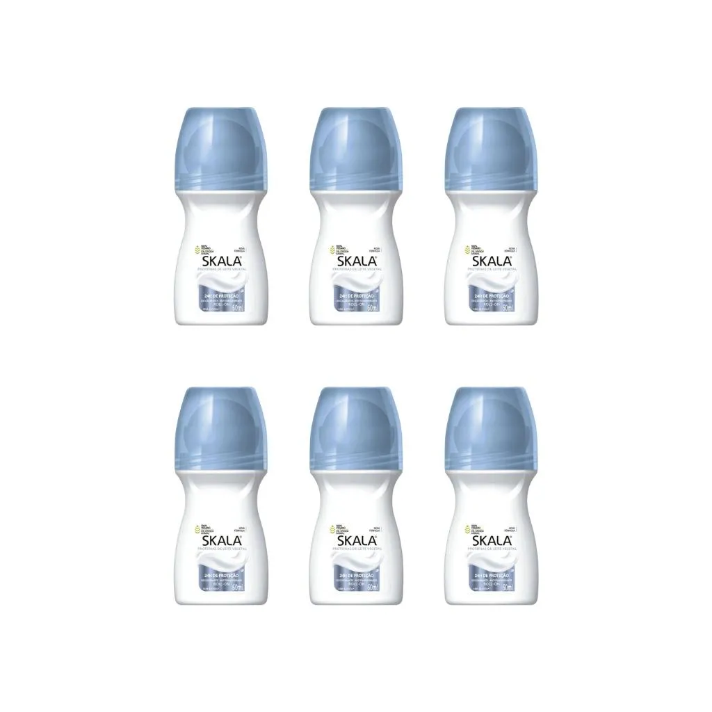 Desodorante Roll-On Skala 60Ml Fem Proteinas do Leite - 6Un