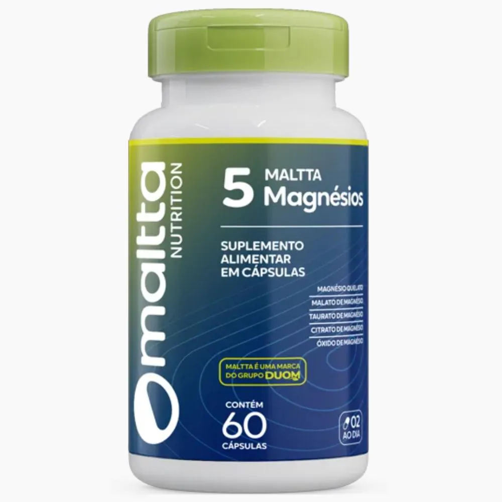 Maltta 5 Magnésios 60 cápsulas - Energia, Musculos e Desempenho Duom/Maltta