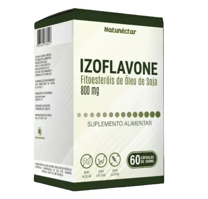 Kit Izoflavone Fitoesteróis de Soja Suplemento Alimentar Natunectar 800mg – 4 Unidades (240 Cápsulas)