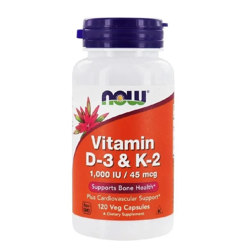 Vitamina D3 1000 Iu e K2 45 Mcg 120 cápsulas. N. Foods