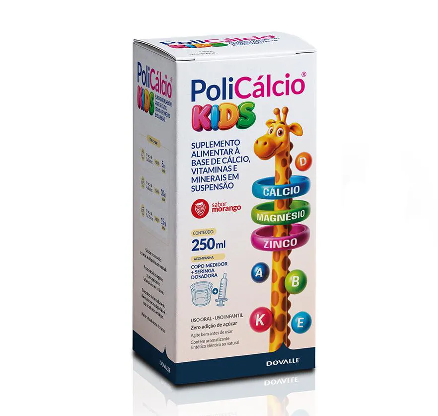 Policálcio® Kids 250 Ml – Suplemento de Cálcio com Vitaminas e Minerais