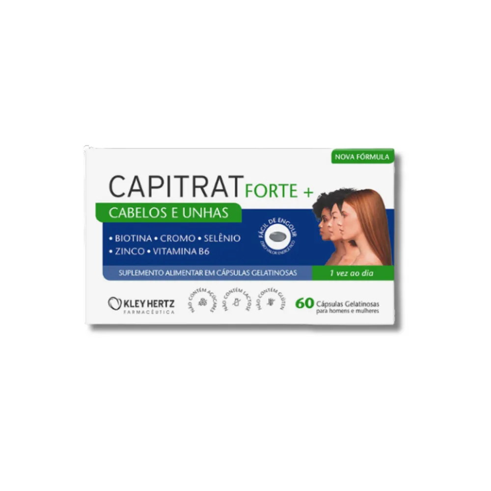 Capitrat Cabelos e Unhas Forte+ - 60 Caps - Kley Hertz