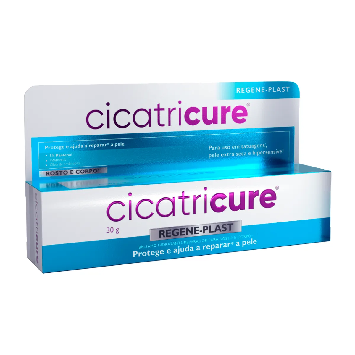 Creme Hidratante Reparador Rosto e Corpo Cicatricure Regeneplast Pantenol e Vitamina E 30g