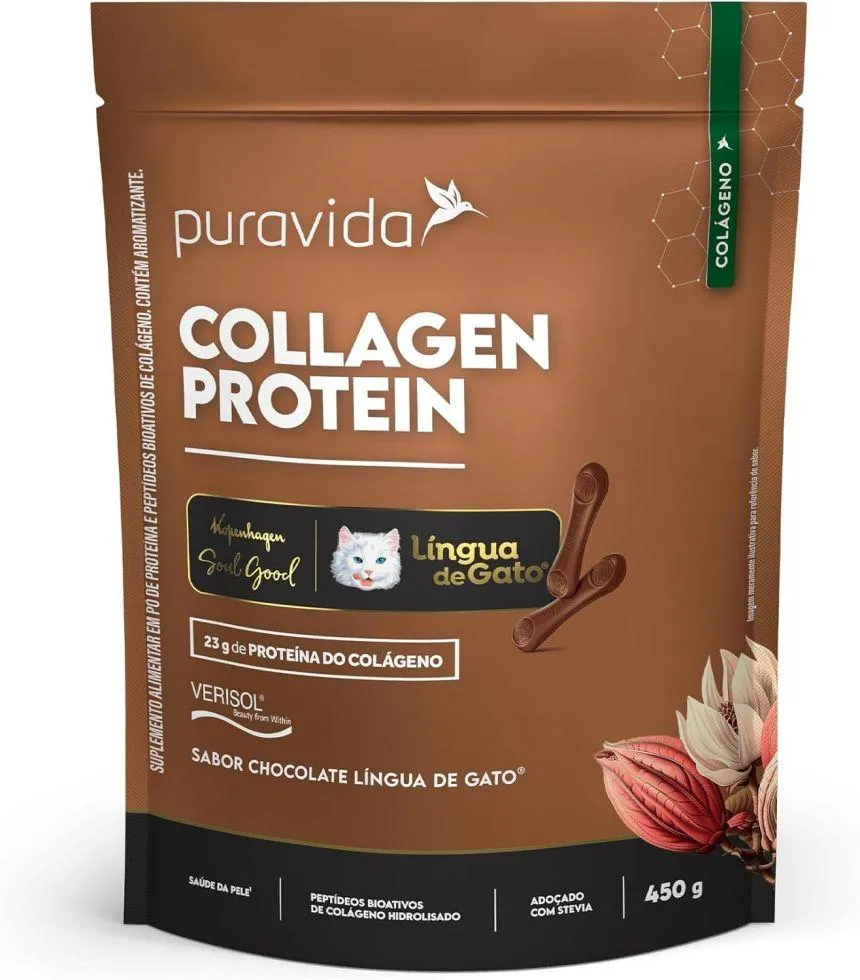 Collagen Protein (450G) - Sabor: Chocolate (Língua de Gato)