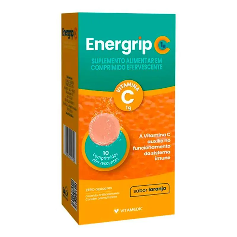 Vitamina C +zinco Energrip C 1g C/10cpds Eferves - Vitamedic