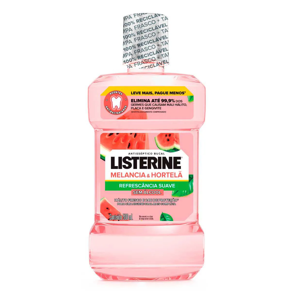 Enxaguante Bucal Sem Álcool Listerine Melancia & Hortelã 500ml