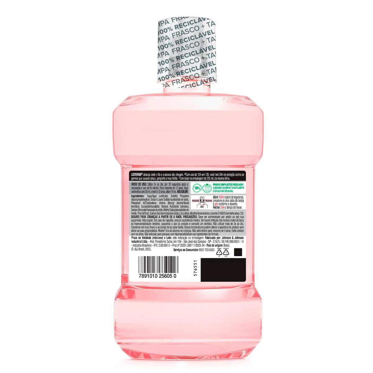 Enxaguante Bucal Sem Álcool Listerine Melancia & Hortelã 500ml