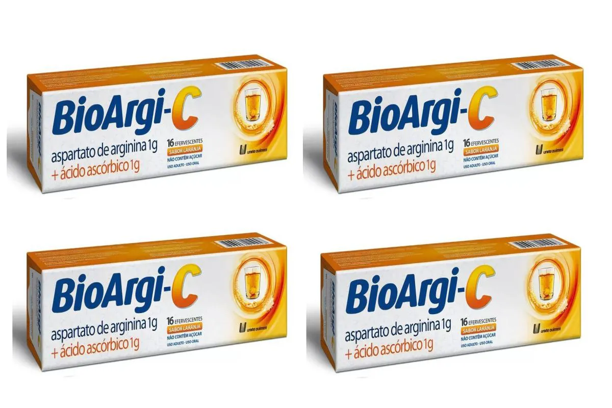 Kit 4 Vitamina C 1G + Arginina Bioargi-C 16Cp Efervescentes