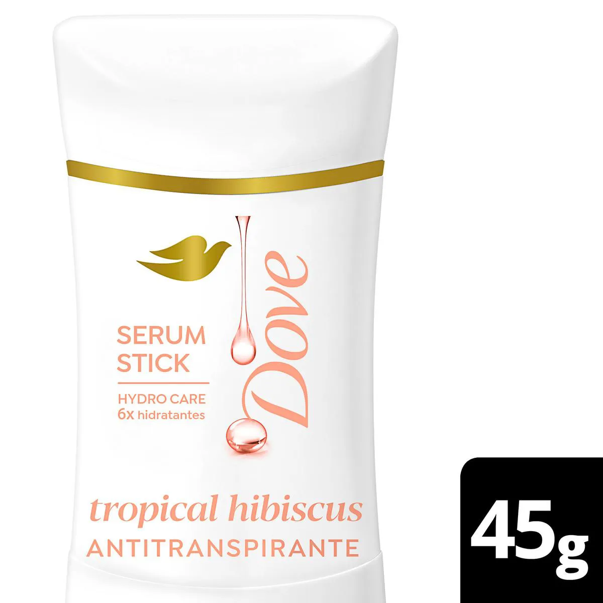 Desodorante Antitranspirante Serum Stick Dove Tropical Hibiscus Invisível 72h 45g