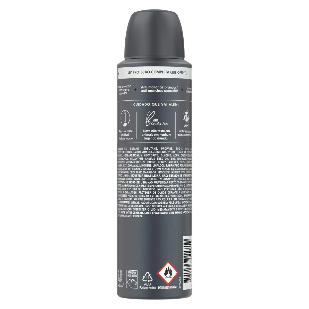 Desodorante Antitranspirante Aerosol Dove Men +Care Invisible Dry 72h 150ml